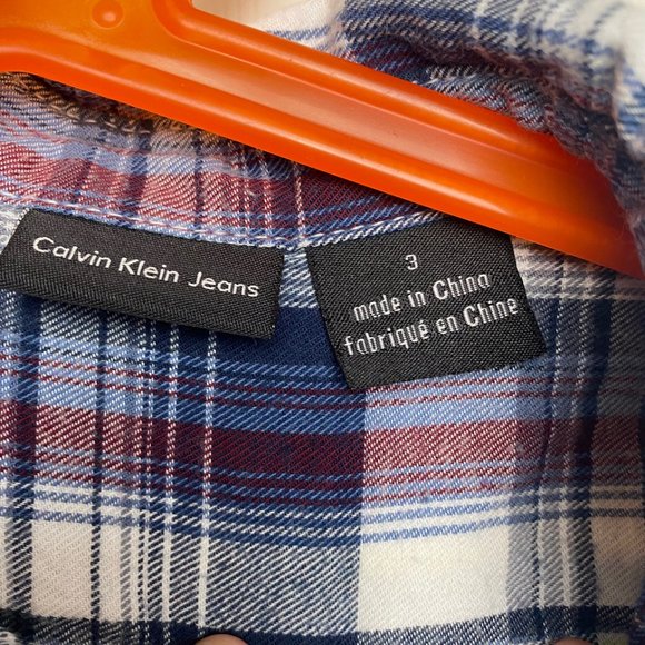 5 for $20 Calvin Klein Toddler Plaid Long Sleeve Button Down Shirt 3T - Picture 6 of 7